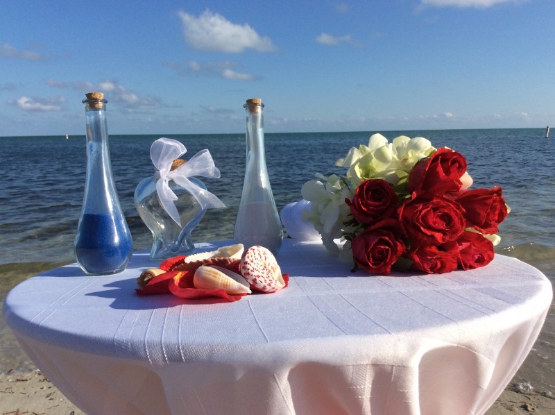 blue events-red and white bouquet